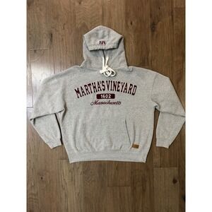 Bay State Gear Marthas Vineyard Hoodie Gray Maroon Chenille XL Mens Pullover